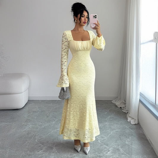 Elegant And Sexy Lace Bodycon Long Dress For Women