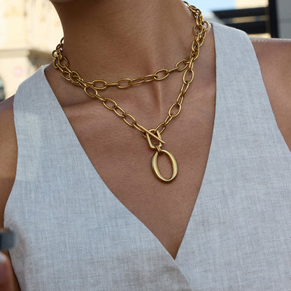 18K Gold Stainless Steel Minimalist Stainless Steel Necklace